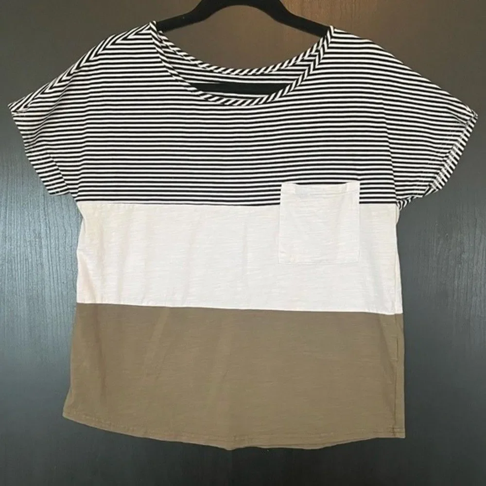 SHEIN Patch Pocket Front Cut And Sew T-Shirt Size Medium